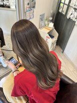 クラウン ヘア ラウンジ(CROWN hair lounge) 【クラウン】20代30代40代 バレイヤージュ風カラ×ゆるウェーブ