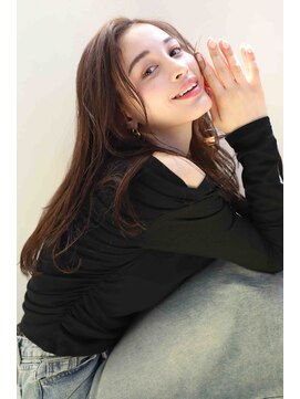 アトリア ユナイテッド(Atria united kawasaki) ロングレイヤーカットココアブラウン顔まわりカット