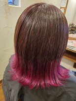 ヘアーショップ あると(Hair Shop)&nbsp;パッつんボブ☆デザイン白髪染め×毛先カラー