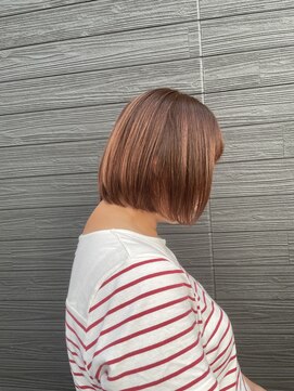 琉月 枝松店 ボブ×オレンジベージュ