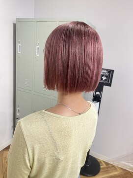 ラニヘアサロン(lani hair salon) ピンクブラウンのミニボブスタイル