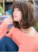 大人かわいいゆるふわオンブレ小顔ボブパーマc5志木20代30代40代