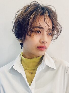 マノ 千歳烏山(MaNO) ショート韓国ボブハイライト髪質改善ブリーチ前髪20代30代