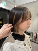 黒髪ボブルフネビージュ小顔ワンレンスペインカール