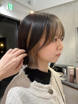 ロンドエニカ 大宮(Lond enika) 黒髪ボブルフネビージュ小顔ワンレンスペインカール