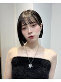 イメチェン外ハネボブ美髪ワイドバングミディアムレイヤーカット