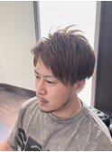 束感ショート×爽やかアップバング