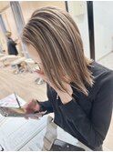 20代30代細目ハイライト、ミルクティベージュ、簡単オイル仕上げ