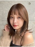 『サザワ』フェザーパーマチェリーブラウンミニウルフ