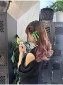 ライブ前ヘアセット/ひつじヘア/ハーフツイン