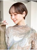 ショートおくれ毛前髪カットオリーブベージュ_F20316