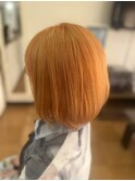 ボブ×オレンジカラー