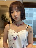 大人ボブ大人ショートボブ切りっぱなしボブ前髪あり前下がりボブ