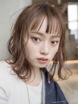 ギークス(GEEKS) 【GEEKS渋谷】ブリーチなし/艶ピンクグレージュ/オン眉/冬カラー