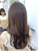 ◎小顔前髪顔まわりチョコレートブラウンくびれロング
