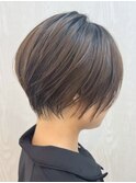 宇都宮ショートボブショートカット白髪ぼかしハイライト白髪染め