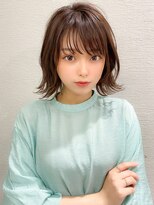 アフロート エル 錦糸町(AFLOAT L)&nbsp;前髪パーマ/韓国くびれミディ/マロンベージュ/モテ髪/ミニボブ