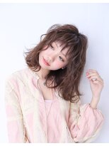 ヘアーズベリー 淡路店(hairs BERRY) BERRY_大人かわいい_フリンジウェーブ_ココアブラウン_前髪