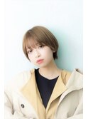 小顔丸みショートクールショート×髪質改善ミルクティーアッシュ