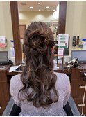 ハーフアップ×ロング