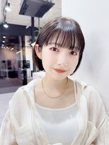 ファンナギンザ(FaNNa ginza) ブリーチなし透明感グレージュ大人ボブ/ブルージュ/前髪パーマ