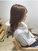 前髪/マチルダボブ/ピンクベージュ/インナーグレージュ/ブラウン