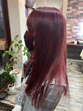 ヘアー リードレス(hair Re:dress) 派手髪鮮やかガーリーバイオレットピンク ツヤ髪ストレート