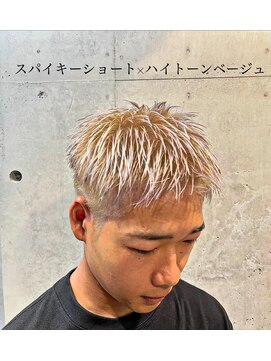 リベルテ 心斎橋(Liberte) スパイキーショート×ハイトーンベージュ