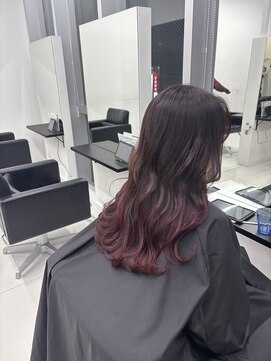 アライブ ハラジュク(ALIVE harajuku) 【ALIVE 夕貴】1ブリーチのレッドピンクグラデーションカラー