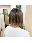 【安藤貴志】切りっぱなしボブxオリーブアッシュxハイライト