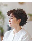 大人ショートボブ５０代【松戸#五香#白髪染め#カラー専門店】