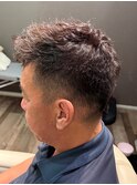 大人のスパイキーショート × アイロンパーマ