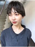 ニュアンスショートパーマ/黒髪ショート/大人ショート