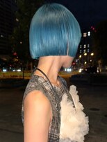 ヘアーアンドスパ フェリーチェ ミチ 野田屋町店(HAIR&SPA felice MICHI)&nbsp;ワンレンボブ ハイトーン ダブルカラー ブルーカラー 髪質改善