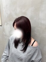 エント(ent) ブリーチなしボルドーカラー×レイヤーカット