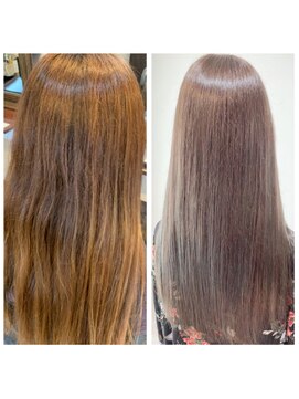 メルティー ヘア(Melty hair) アディクシー☆ミルクティーxグレージュ☆ブリーチなし!