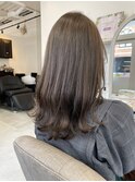 20代30代40代大人可愛い透明グレージュ外ハネロング