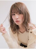 【巻き髪ミディアム】マロンベージュ　ヘアアレンジ
