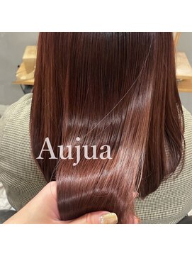 エルデ ナインズ ヘアー スタンド 川口店(elde 9's HAIR STAND) ピンクベージュorインナーグレージュの短めバング大人ヘア