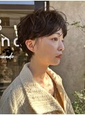 ショートボブパーマ20代30代40代イヤリングカラー大人可愛い