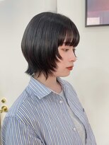 ウルフレイヤーショートボブ暗髪ダークグレージュボブルフ