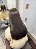 イメチェンハッシュカットフルバング似合わせレッドブラウン