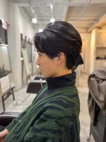 メンズカット バイ ソイクフ(メンズカット by SOY-KUFU) MEN'S HAIRアッシュブラックのウルフカルマパーマ