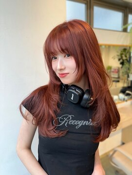 エレノア トーキョー 恵比寿(ELEANOAH TOKYO) レイヤーカット 前髪 イメチェン ピンクアッシュカラー