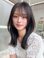小顔レイヤーカットデジタルパーマチェリーブラウン