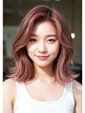 ニューカマー バイ ヘッドライト シブヤ(NEW COMER by HEADLIGHT shibuya) 【伸ばしかけにも】外ハネピンクブラウン