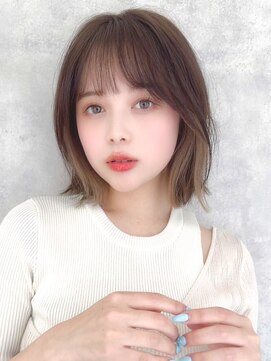 オーバーヘアー 枚方店(over hair) 【overhair】外ハネボブ×シースルーバング×ショコラブラウン