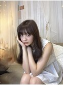 20代30代オリーブグレージュくびれヘア韓国レイヤーロング