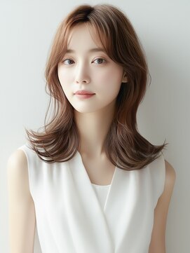 外ハネ×セミロング