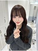 着物ヘア/ダークアッシュ/ミディアムレイヤーカット/大須 矢場町
